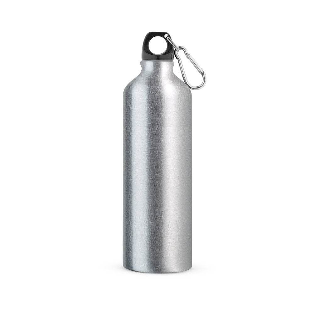 LANDSCAPE L promotional bottle in satin silver with custom logo branding