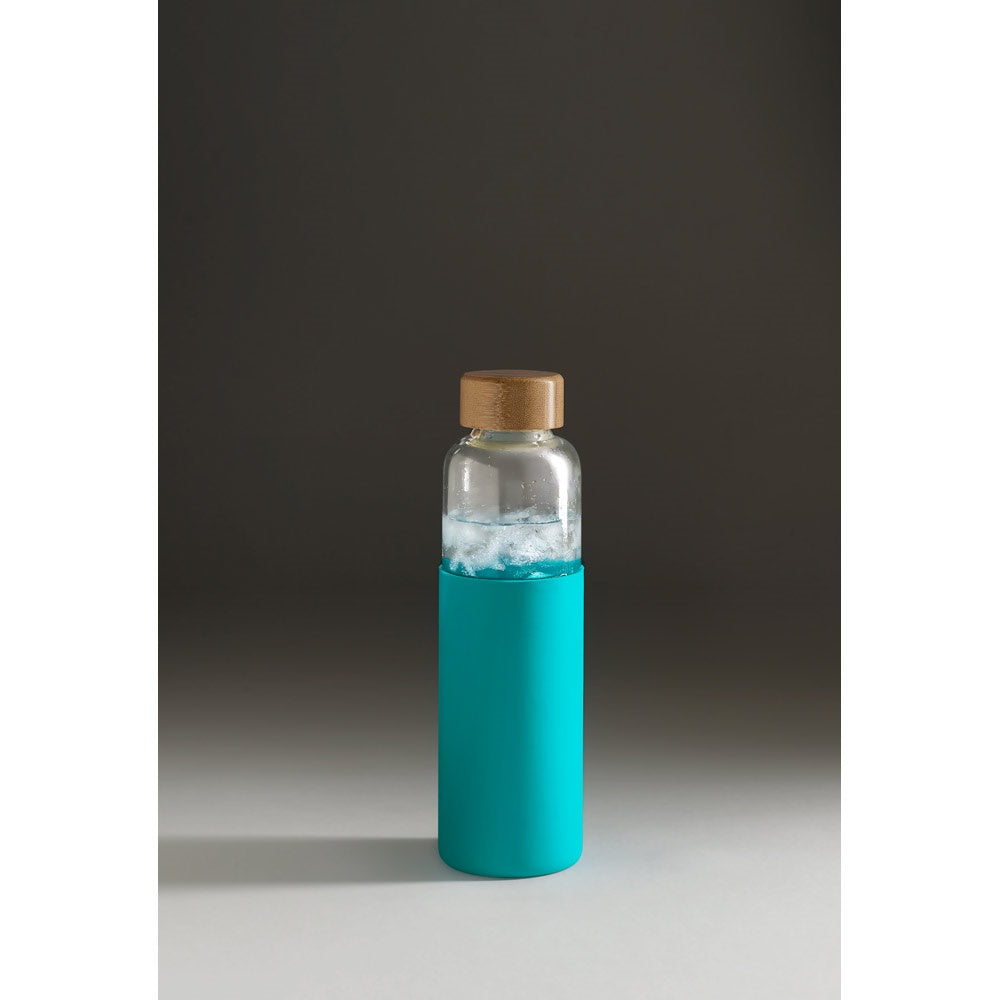 DAKAR promotional thermal bottle in light blue (detail view) with custom logo branding