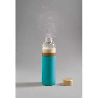 DAKAR promotional thermal bottle in light blue (detail view) with custom logo branding