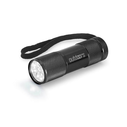 FLASHY promotional camping item in black with custom logo branding