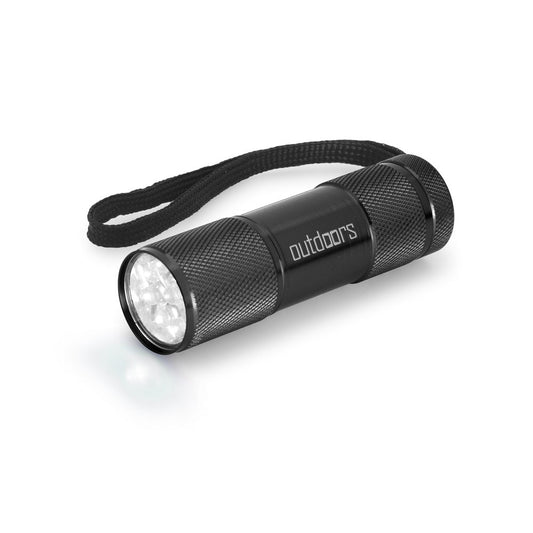 FLASHY promotional camping item in black with custom logo branding