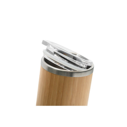 LYCKA promotional travel cup in natural (detail view) with custom logo branding
