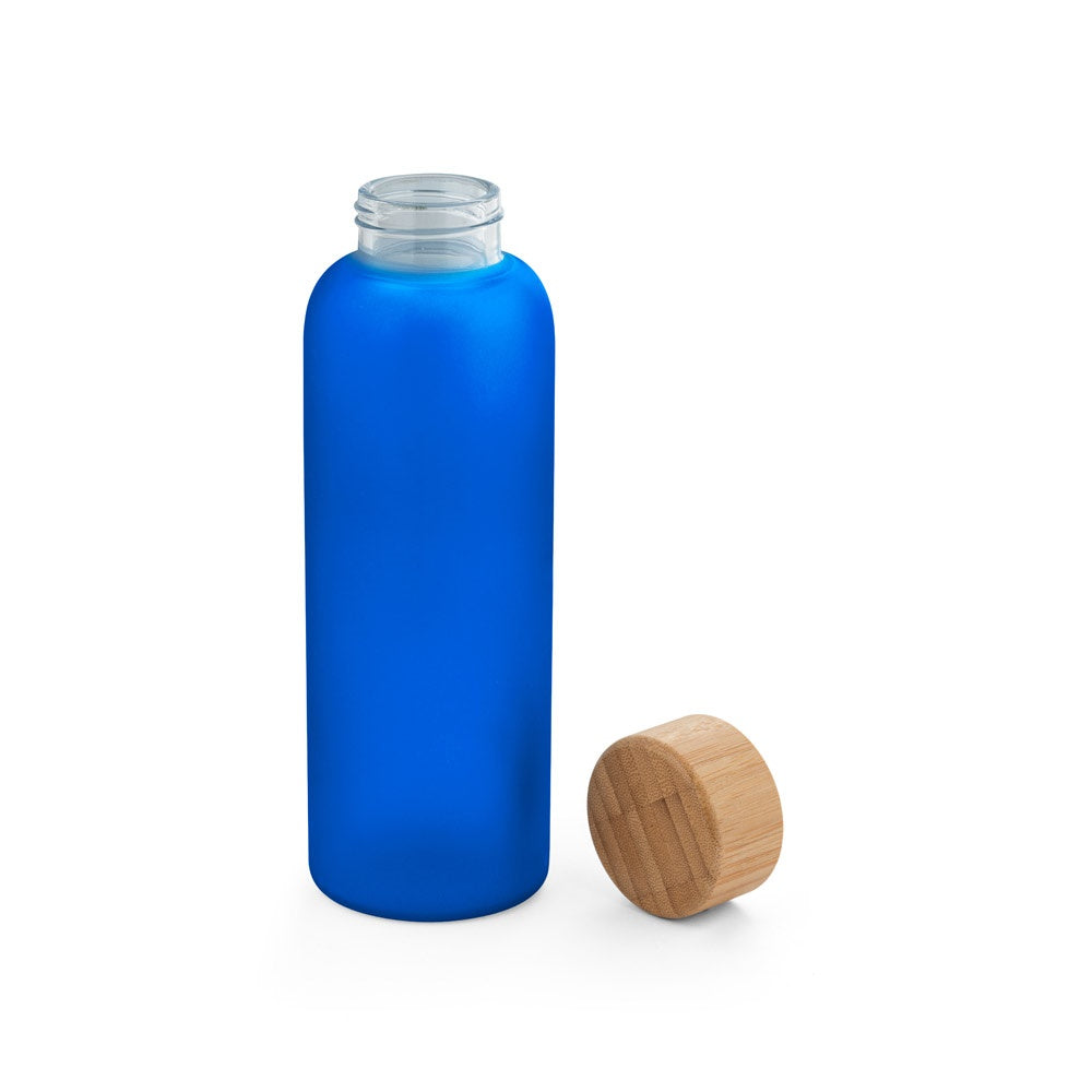 LILLARD promotional thermal bottle in royal blue (detail view) with custom logo branding