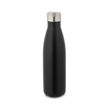 SHOW SATIN promotional thermal bottle in black with custom logo branding