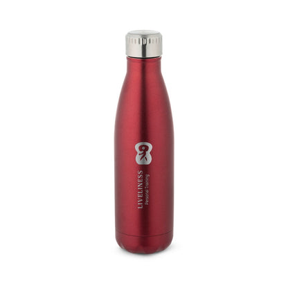 SHOW SATIN promotional thermal bottle in red with custom logo branding