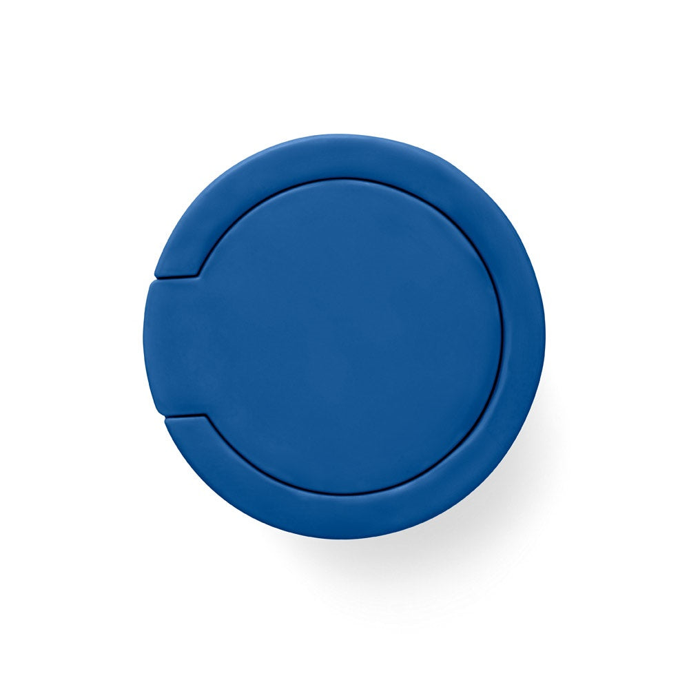 QUINTANA promotional bottle in royal blue (detail view) with custom logo branding