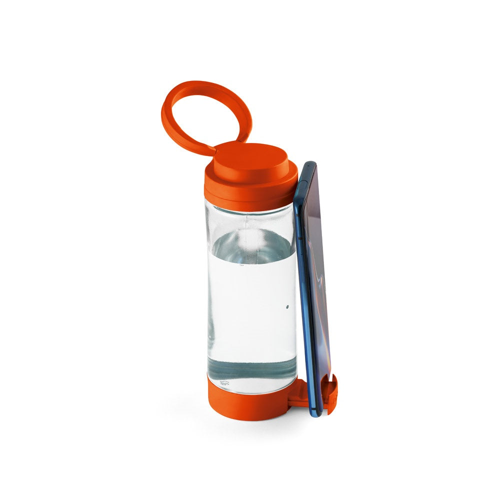 QUINTANA promotional bottle in orange (detail view) with custom logo branding