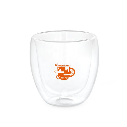 AMERICANO promotional travel cup in transparent with custom logo branding