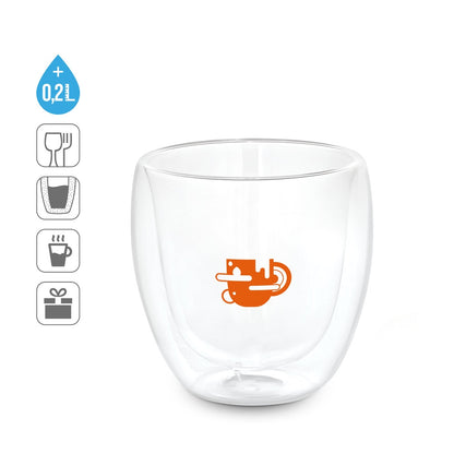 AMERICANO promotional travel cup (complete set view) with custom logo branding