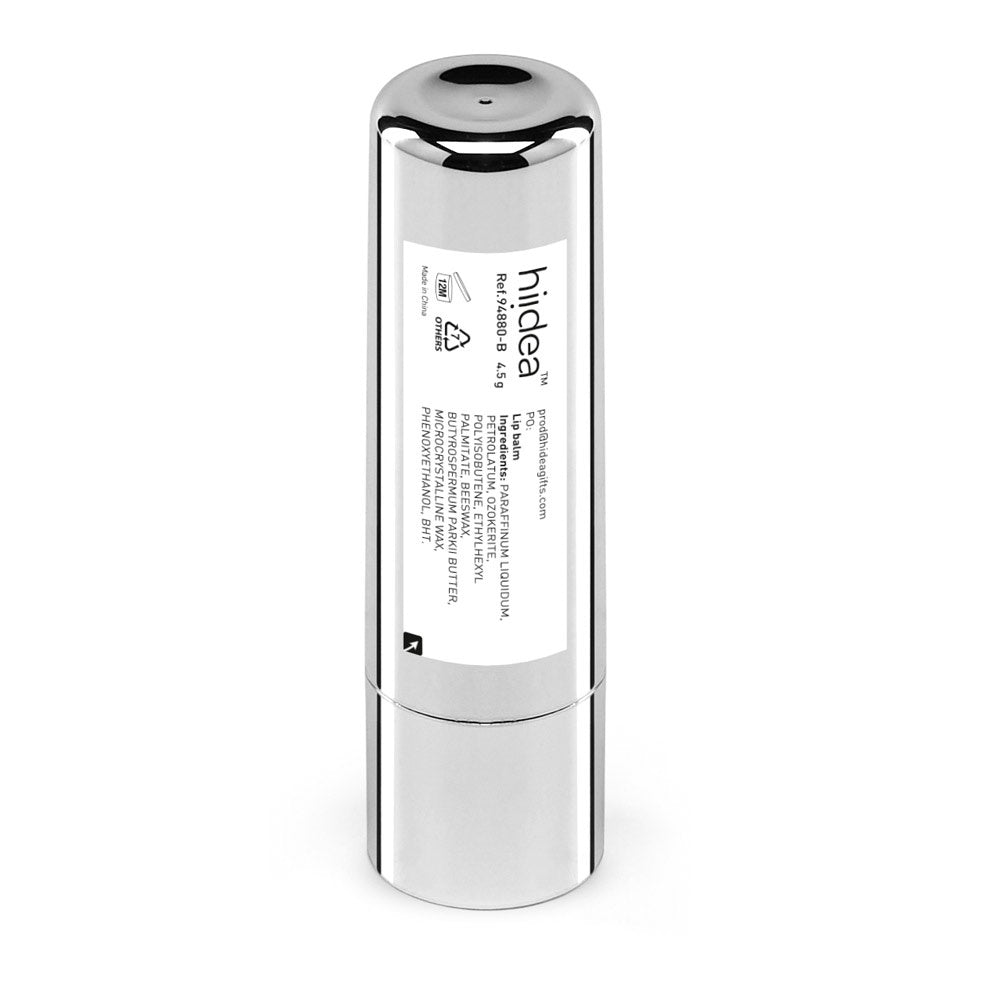 SCARLETT promotional cosmetic item in silver (detail view) with custom logo branding
