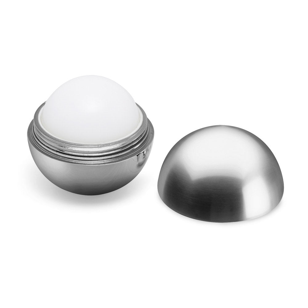 ALBA promotional cosmetic item in silver (detail view) with custom logo branding