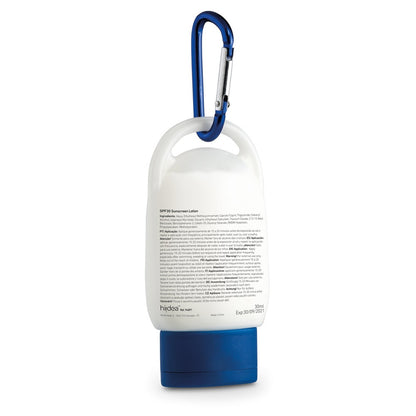 ERIC promotional travel accessory in blue (detail view) with custom logo branding