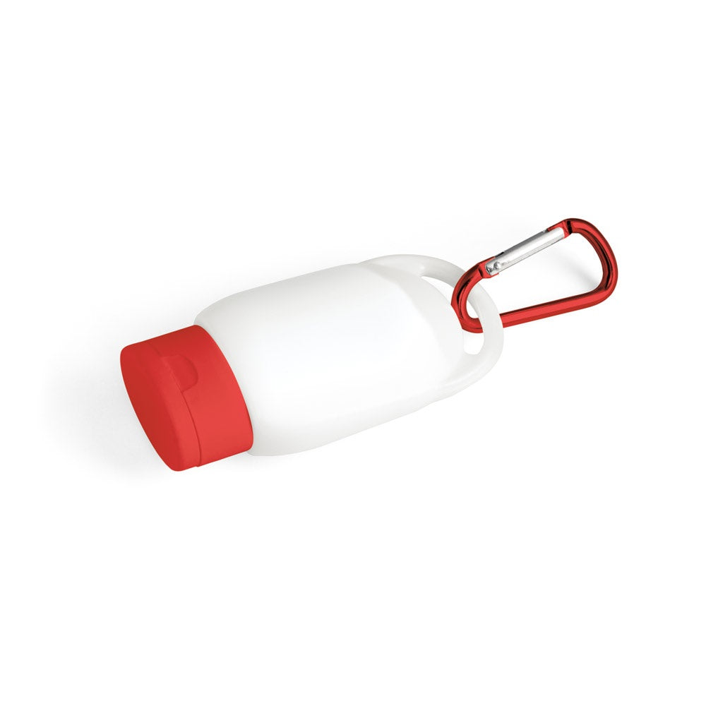 ERIC promotional travel accessory in red with custom logo branding