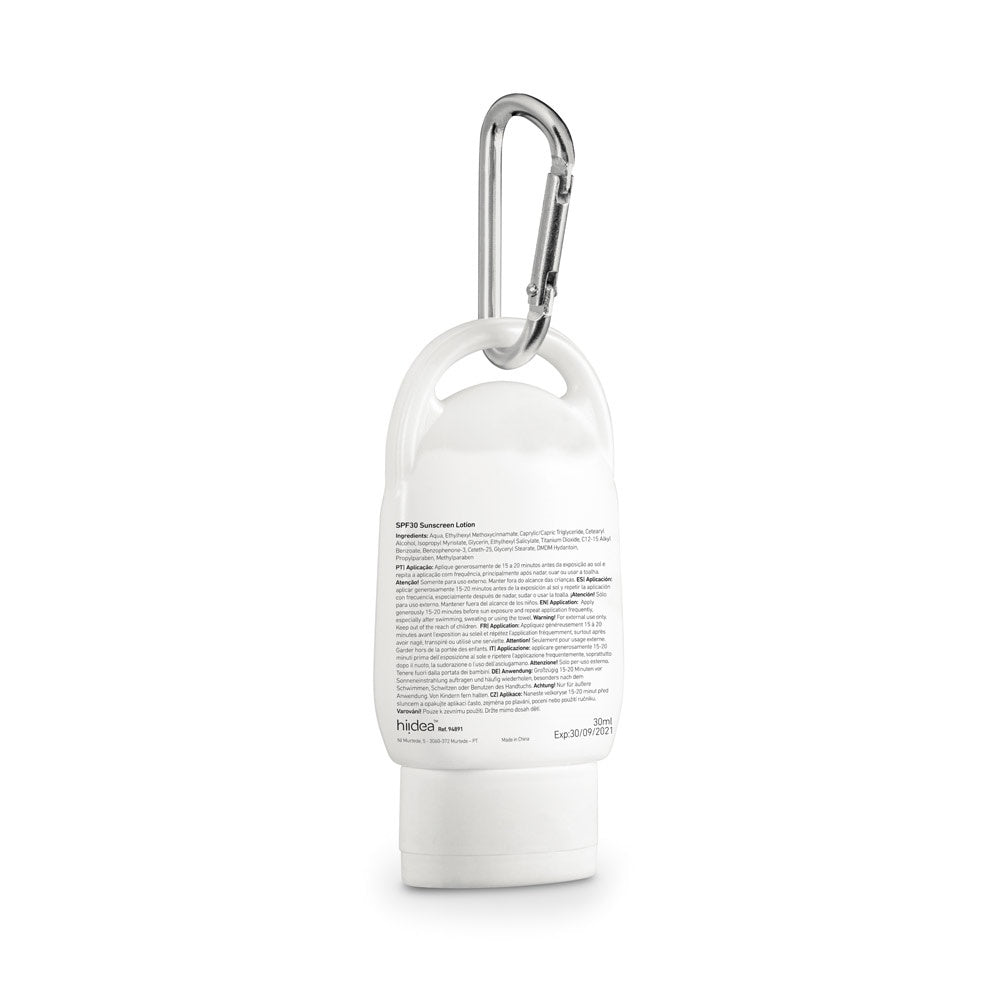 ERIC promotional travel accessory in white (detail view) with custom logo branding