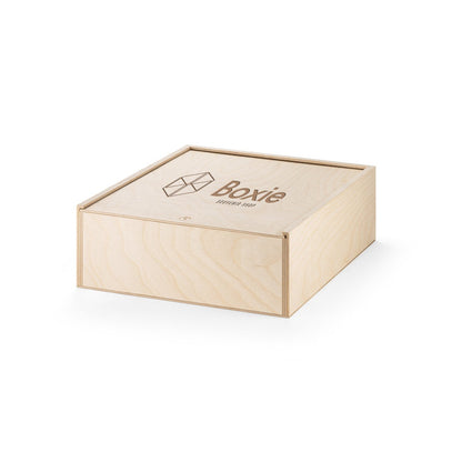 BOXIE WOOD L promotional home accessory in light natural with custom logo branding