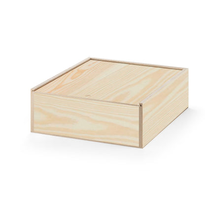 BOXIE WOOD L promotional home accessory in dark natural with custom logo branding