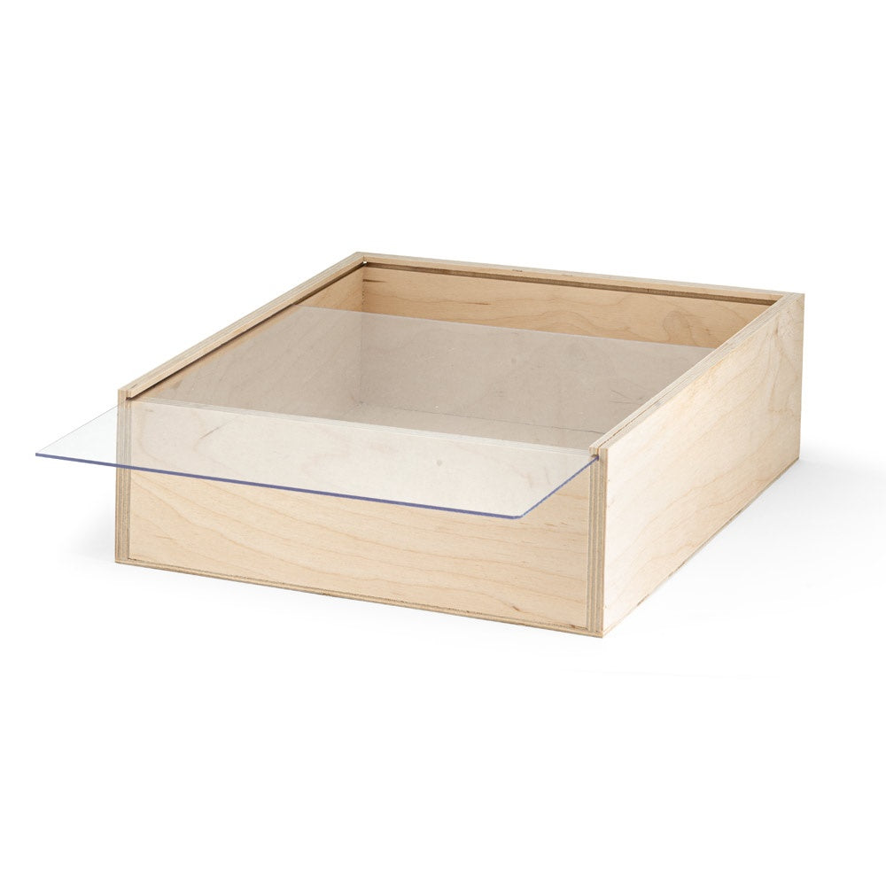 BOXIE CLEAR L promotional home accessory in light natural (detail view) with custom logo branding