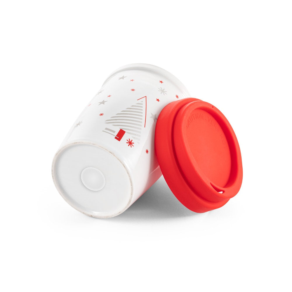 HAZARD promotional home accessory in red (detail view) with custom logo branding