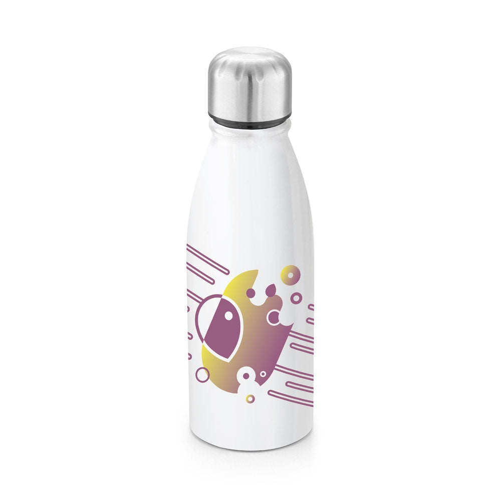 BILLY promotional bottle in white with custom logo branding