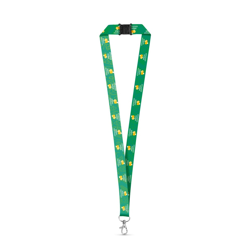 DOVER promotional lanyard in white with custom logo branding