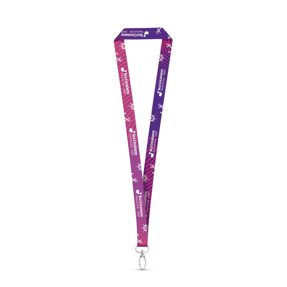 MANILA promotional lanyard in white with custom logo branding