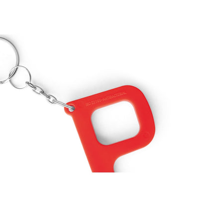 HANDY SAFE promotional event giveaway in red (detail view) with custom logo branding