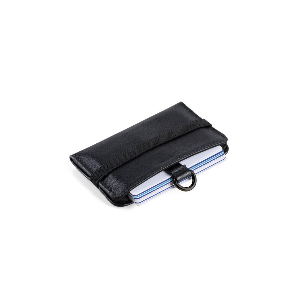 ORVYN promotional travel accessory in black (detail view) with custom logo branding