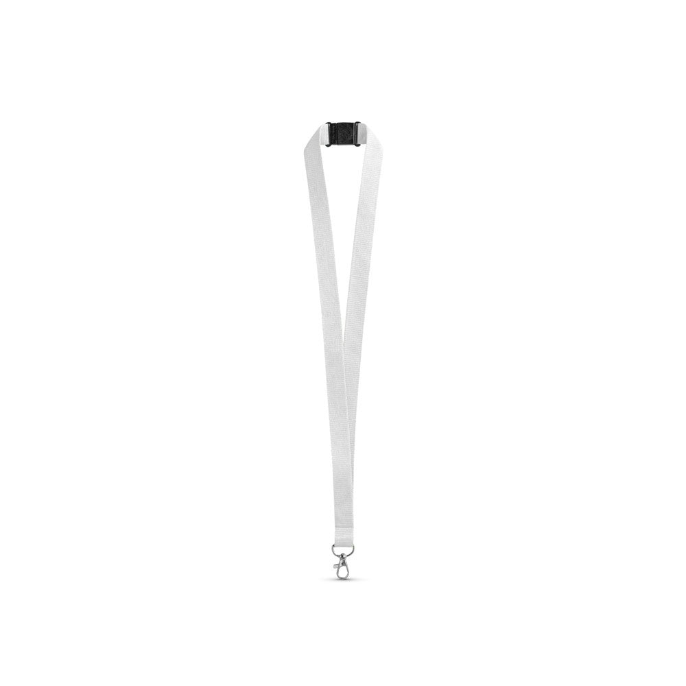 LEEDS promotional lanyard in white with custom logo branding