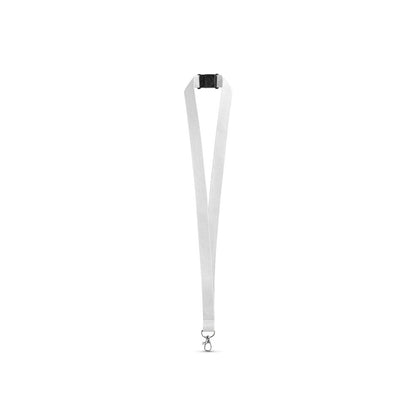 LEEDS promotional lanyard in white with custom logo branding
