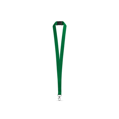 LEEDS promotional lanyard in green with custom logo branding