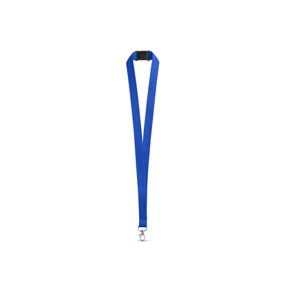 LEEDS promotional lanyard in royal blue with custom logo branding