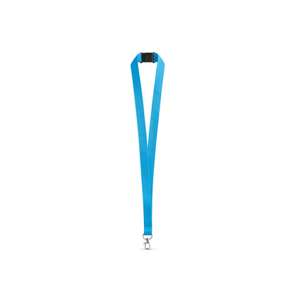 LEEDS promotional lanyard in light blue with custom logo branding