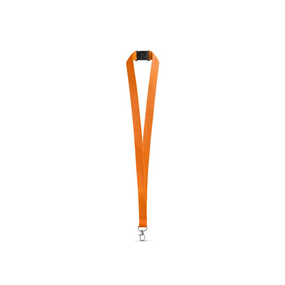 LEEDS promotional lanyard in orange with custom logo branding