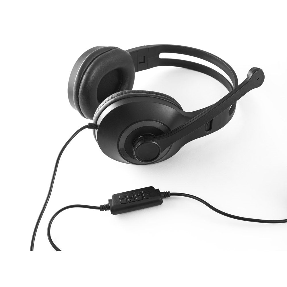 KILBY promotional headphones in grey (detail view) with custom logo branding