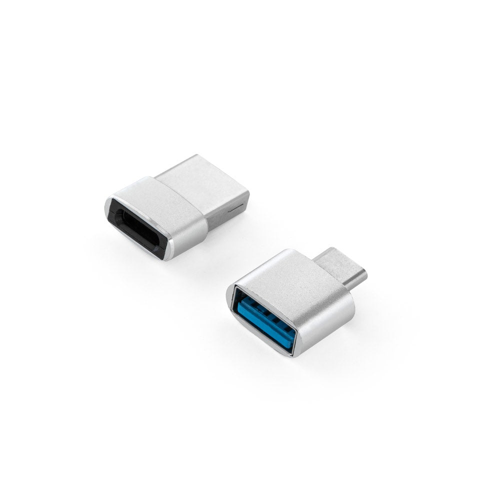MINSKY promotional tech gadget in satin silver (detail view) with custom logo branding