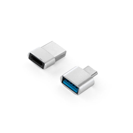 MINSKY promotional tech gadget in satin silver (detail view) with custom logo branding