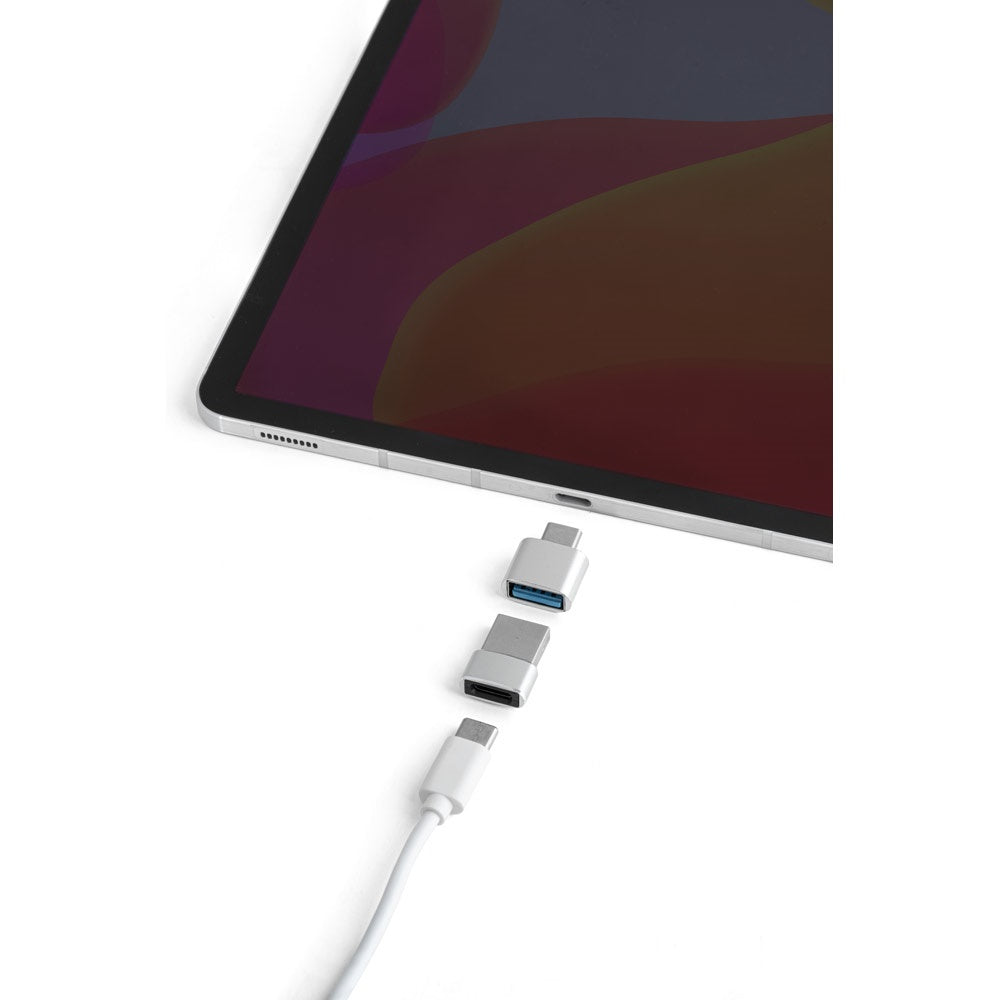 MINSKY promotional tech gadget in satin silver (detail view) with custom logo branding