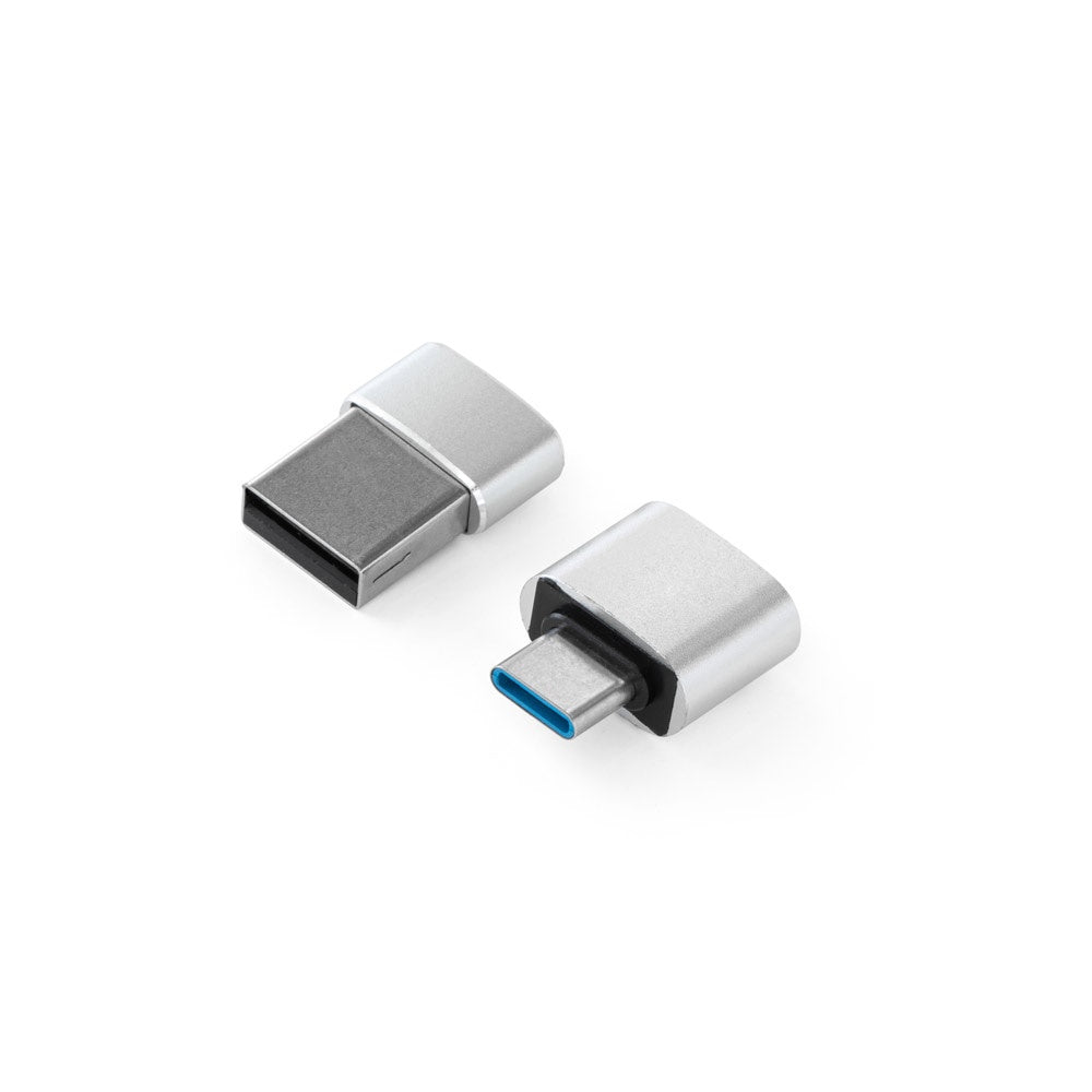MINSKY promotional tech gadget in satin silver with custom logo branding