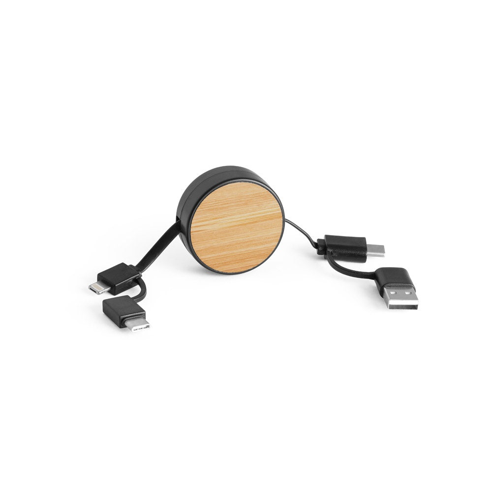 RUBINS promotional tech gadget in black with custom logo branding