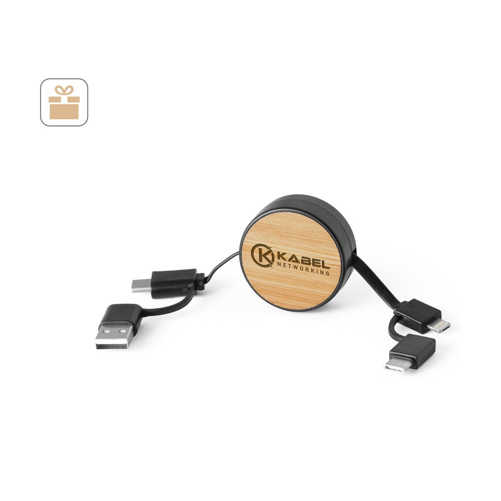 RUBINS promotional tech gadget (complete set view) with custom logo branding