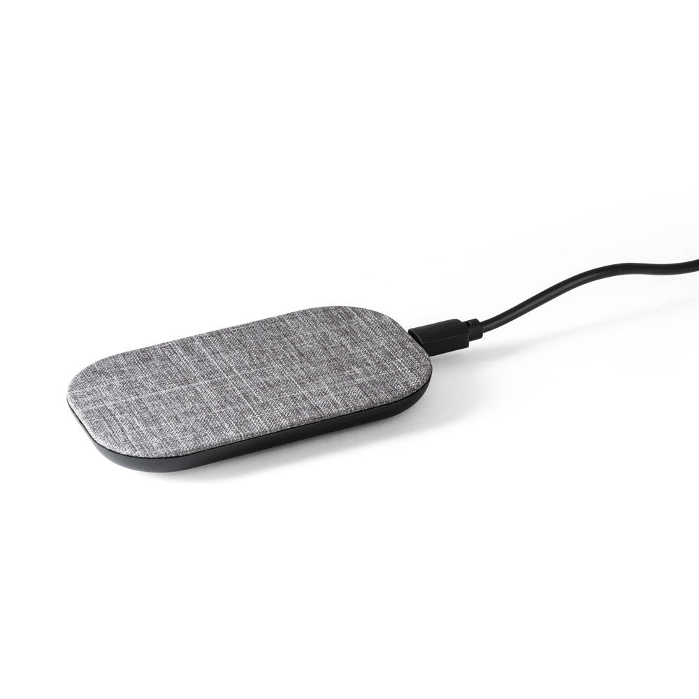 RENEWAL CHARGER promotional power bank in grey (detail view) with custom logo branding
