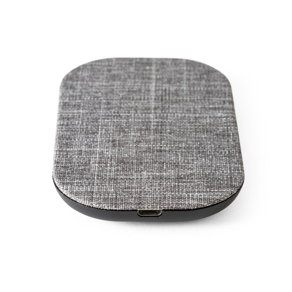 RENEWAL CHARGER promotional power bank in grey (detail view) with custom logo branding