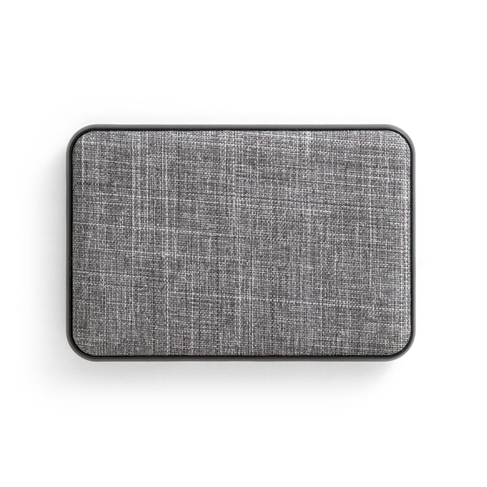 RENEWAL BATTERY promotional power bank in grey (detail view) with custom logo branding