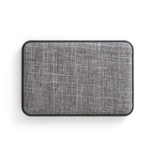 RENEWAL BATTERY promotional power bank in grey (detail view) with custom logo branding