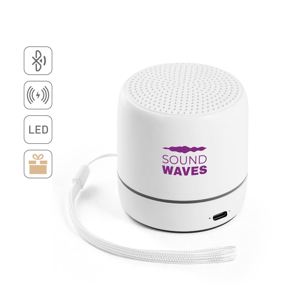 TURING promotional speaker (complete set view) with custom logo branding