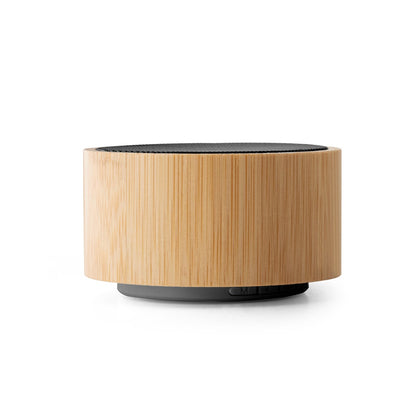 ARBER promotional speaker in natural (detail view) with custom logo branding