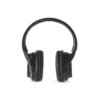 GOULD promotional headphones in black (detail view) with custom logo branding