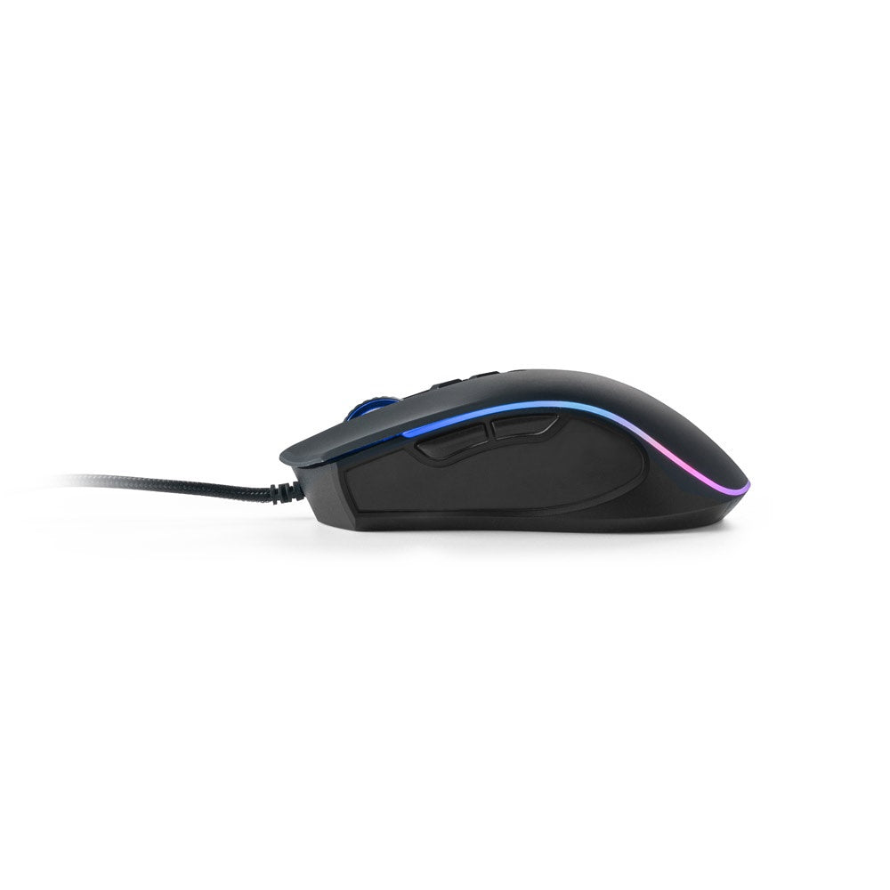 THORNE MOUSE RGB promotional tech gadget in black (detail view) with custom logo branding