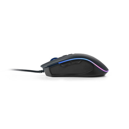 THORNE MOUSE RGB promotional tech gadget in black (detail view) with custom logo branding