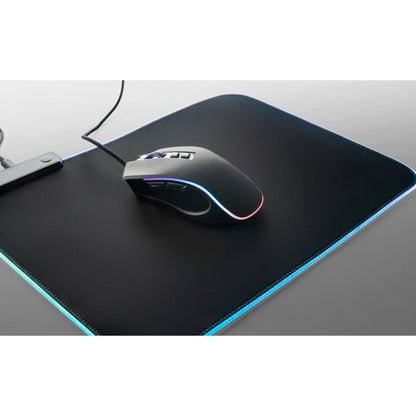 THORNE MOUSE RGB promotional tech gadget in black (detail view) with custom logo branding